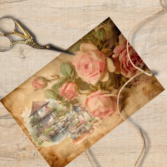 Vintage Rose für Wasserfarben Seidenpapier (Von Creator hochgeladen)