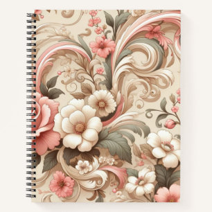 Vintage Rose Gartenplatz Notizbuch