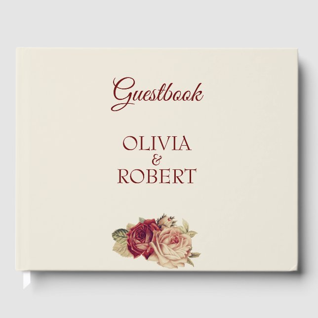 Vintage Rose Gästebuch (Vorderseite)