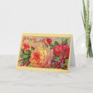 Vintage Rose Geburtskarte Karte