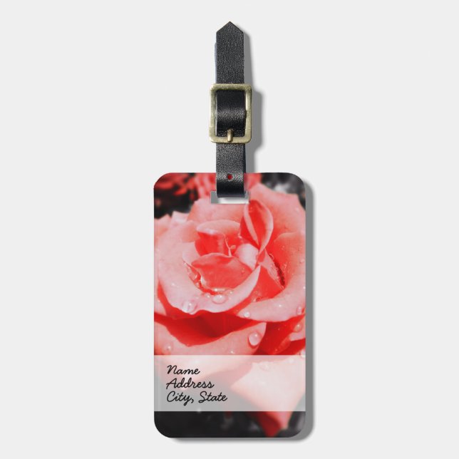 Vintage Rose Gepäckanhänger (Vorderseite vertikal)