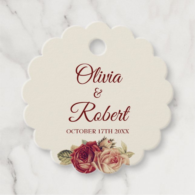 Vintage Rose Geschenkanhänger (Vorderseite)