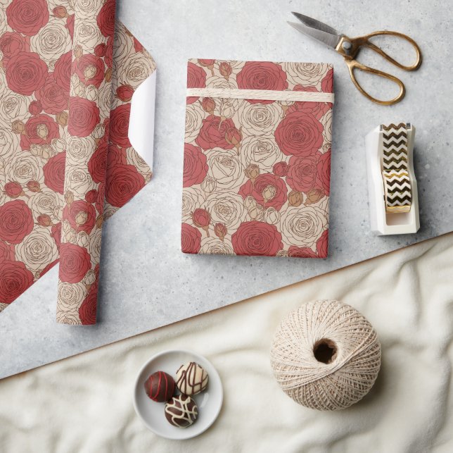 Vintage Rose Geschenkpapier (Kunsthandwerk)