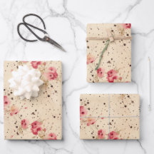 Vintage Rose Geschenkwrap Rosa und Creme