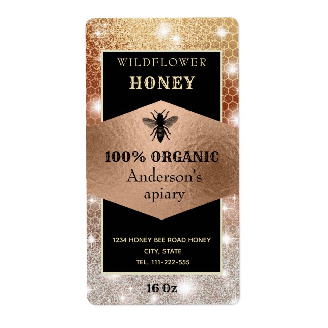 Vintage Rose Gold Bienenlogo (Vorne)