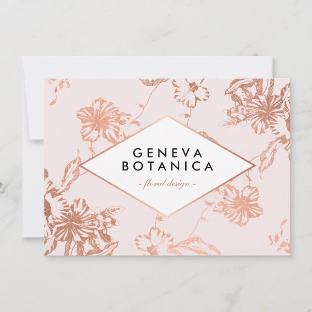 Vintage Rose Gold Blumenrosa Geschenkgutschein (Vorderseite)