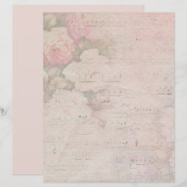Vintage Rose Gold Floral Musiknoten