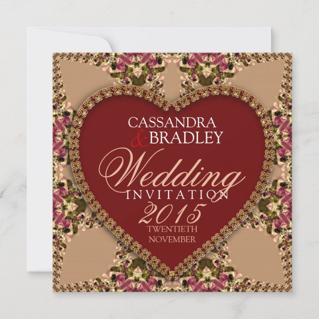 Vintage Rose Gold Lace Hochzeitseinladungen Einladung (Vorderseite)