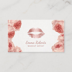 Vintage Rose Gold Lips Visitenkarte