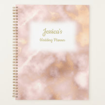 Vintage Rose Goldmarmorplatte Hochzeitsplaner