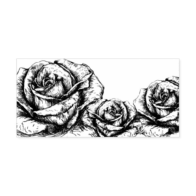 Vintage Rose Gummistempel (Prägung)