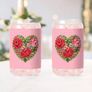 Vintage Rose Herz Dosenglas