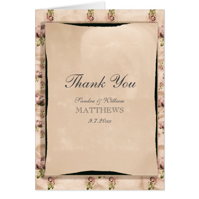 Vintage Rose Hochzeit Danke (Vorne)
