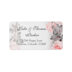 Vintage Rose Hochzeitadressen Adressaufkleber