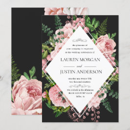 Vintage Rose Hochzeitsfeiern Einladung