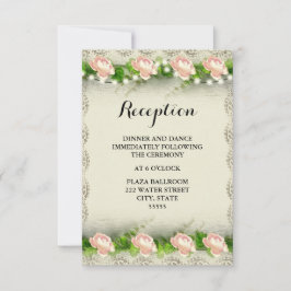 Vintage Rose & Hochzeitskarte Einladung