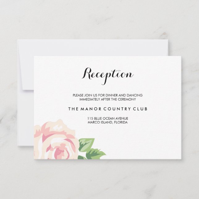 Vintage Rose Hochzeitskarte Einladung (Vorderseite)