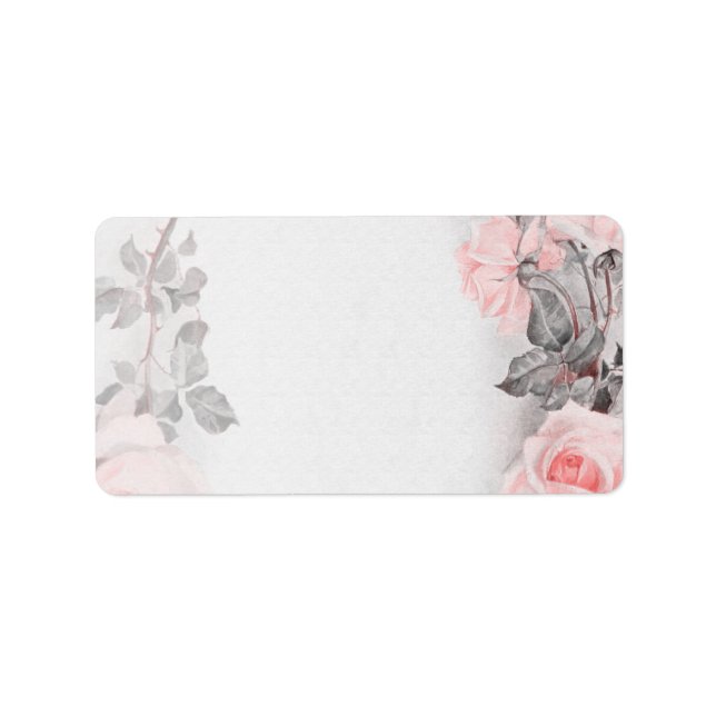 Vintage Rose Hochzeitskennzeichen Adressaufkleber (Vorne)