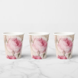 Vintage Rose Hochzeitspapier-Cup Pappbecher