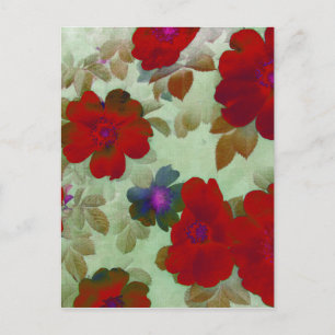 Vintage Rose Hüften Postkarte