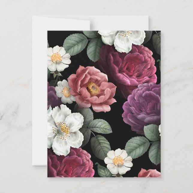 Vintage Rose Illustration Art Karte (Vorderseite)