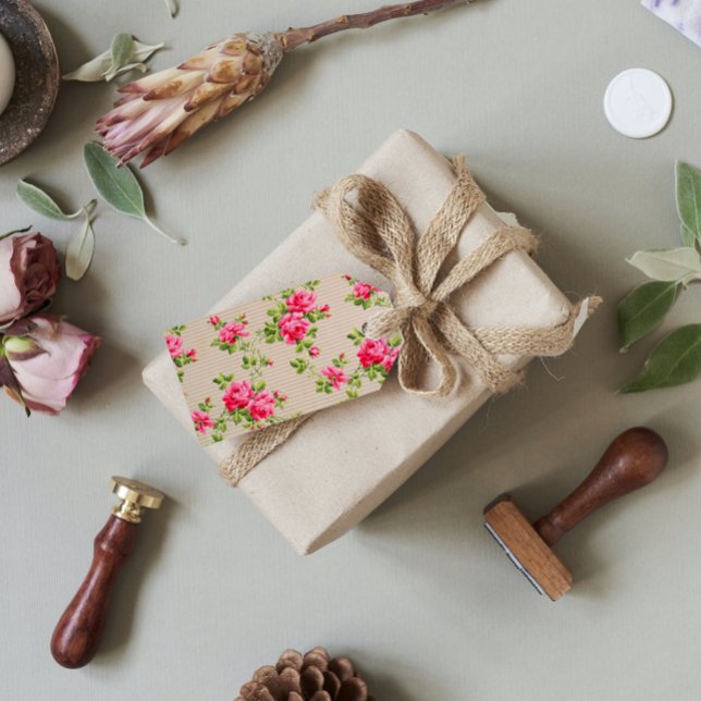 Vintage Rose Illustration Geschenkanhänger (Von Creator hochgeladen)