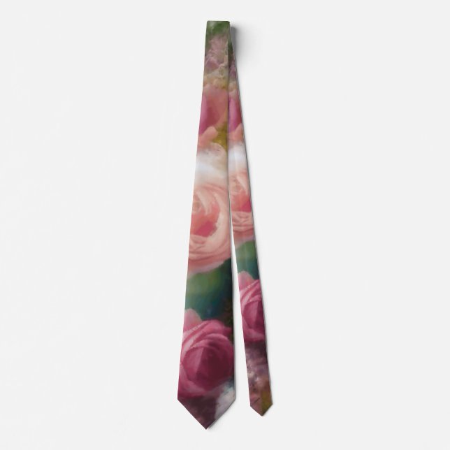 Vintage Rose im alten niederländischen Stil Krawatte (Vorderseite)