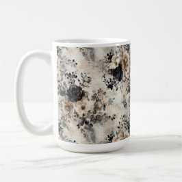 Vintage Rose in Beige, Schwarz, Creme Kaffeetasse