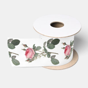 Vintage Rose in blassrosa Malerei Satinband