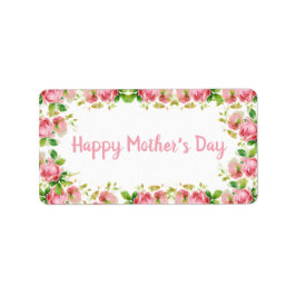 Vintage Rose in Pink - Muttertag glücklich Adressaufkleber