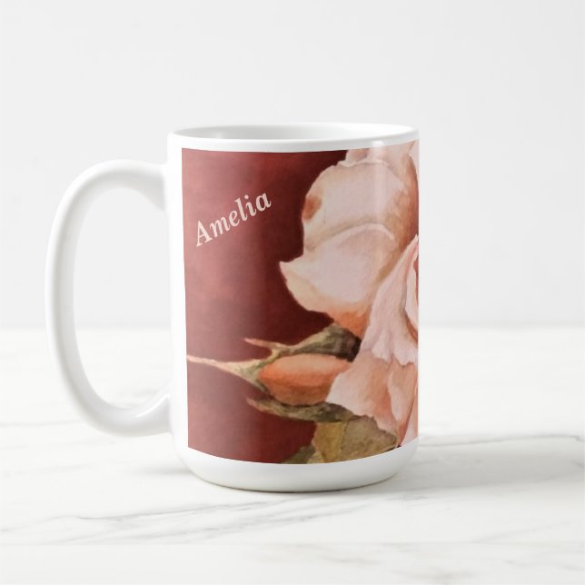 VINTAGE ROSE KAFFEE TASSE (Links)