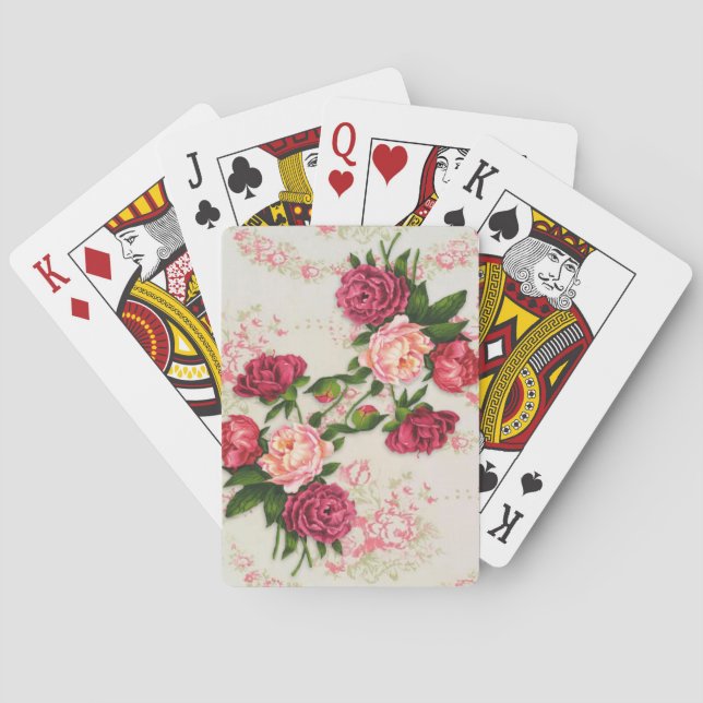 Vintage Rose Kartenspielen Spielkarten (Rückseite)