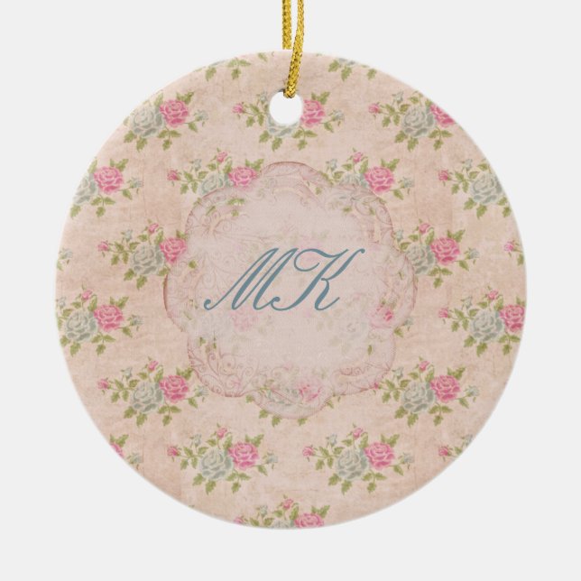 Vintage Rose Keramik Ornament (Vorne)
