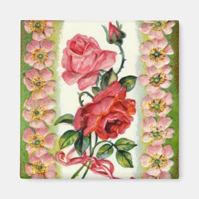 Vintage Rose Magnet (Vorne)