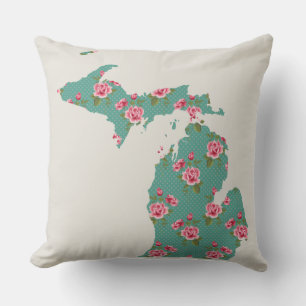 Vintage Rose Michigan-Silhouette Kissen