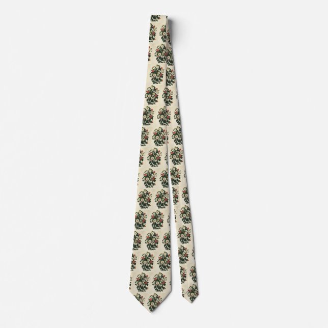 Vintage Rose mit Blumen, antiken Garten Blume Krawatte (Vorderseite)