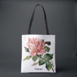 Vintage Rose mit Namen Tasche<br><div class="desc">Personalisierte Taschentasche,  die eine Vintage Rose und einen Text im Skript kennzeichnet.</div>