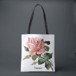 Vintage Rose mit Namen Tasche<br><div class="desc">Personalisierte Taschentasche,  die eine Vintage Rose und einen Text im Skript kennzeichnet.</div>