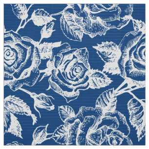 Vintage Rose Muster Custom Blue Background Stoff