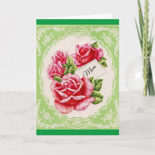Vintage Rose Muttertag Karte