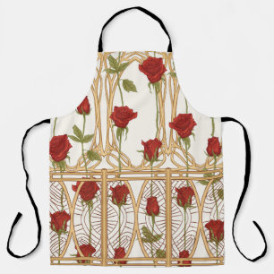 Vintage Rose - nahtloses Muster, Kunstgeschichte Schürze