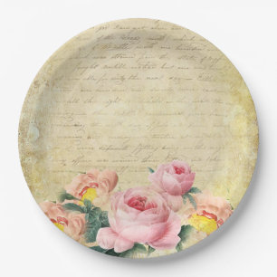 Vintage Rose Pappteller
