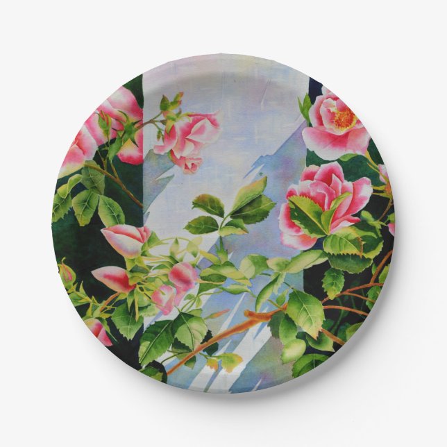 Vintage Rose Pappteller (Vorderseite)