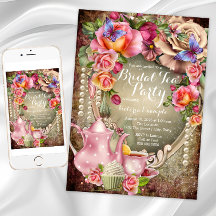 Vintage Rose Pearl Bridal Tea Party