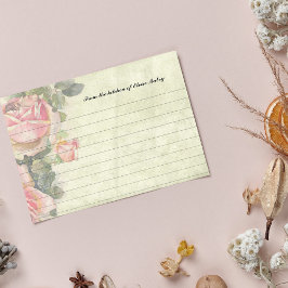 Vintage Rose Personalisierte Rezeptionskarten Postkarte
