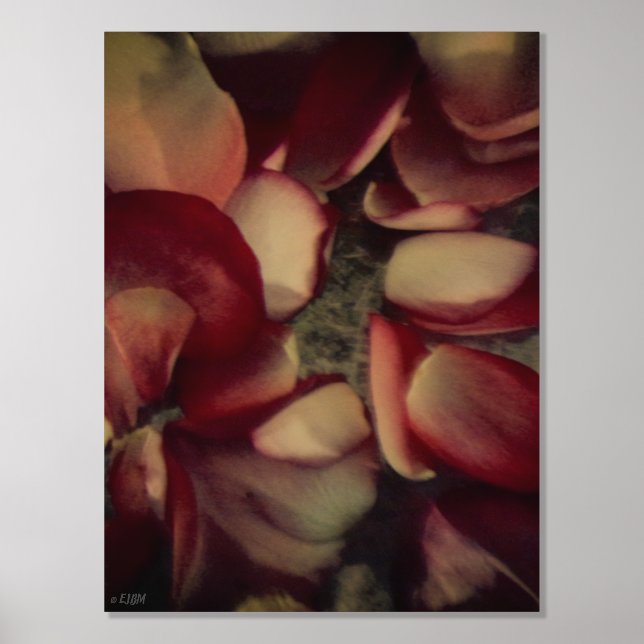 Vintage Rose Petals Gold oder Silberfolie Foliendrucke (Vorderseite)