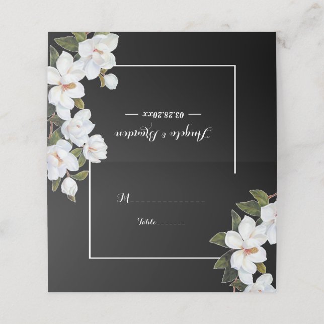 Vintage Rose Platzkarte (Außenseite Aufgefaltet)