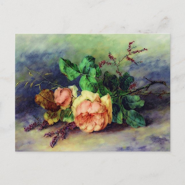 Vintage Rose Postkarte (Vorderseite)