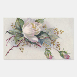 Vintage Rose Rechteckiger Aufkleber