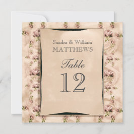 Vintage Rose Rette Tischnummern